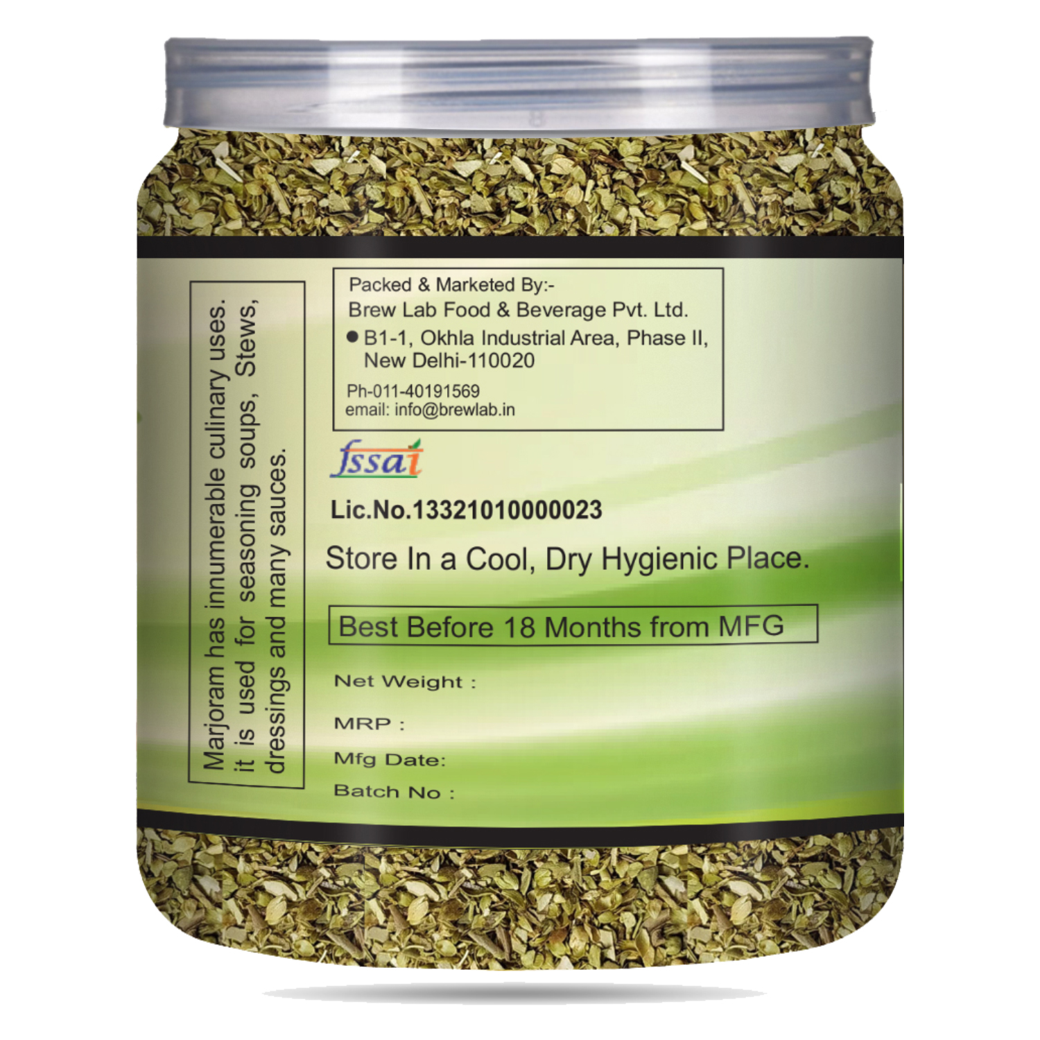 Brew Lab Marjoram Herbs | Oregano | For Pizza, Pasta & Chai (50 g)