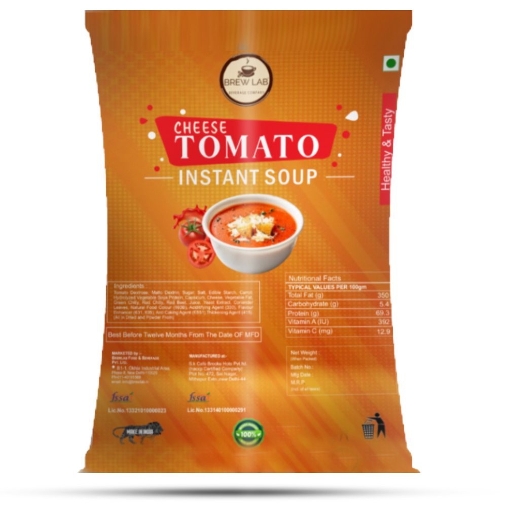 Brew Lab Ready To Cook Instant Healthy Cheese Tomato Soup With No Added Preservatives| Easy to Prepare | 250 gm
