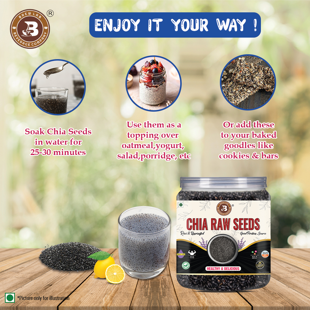 Brew Lab Chia Raw Seeds | Unroasted & Raw Good Source Of Protein | Enhance Skin Health | Chia Seeds  (100 g)