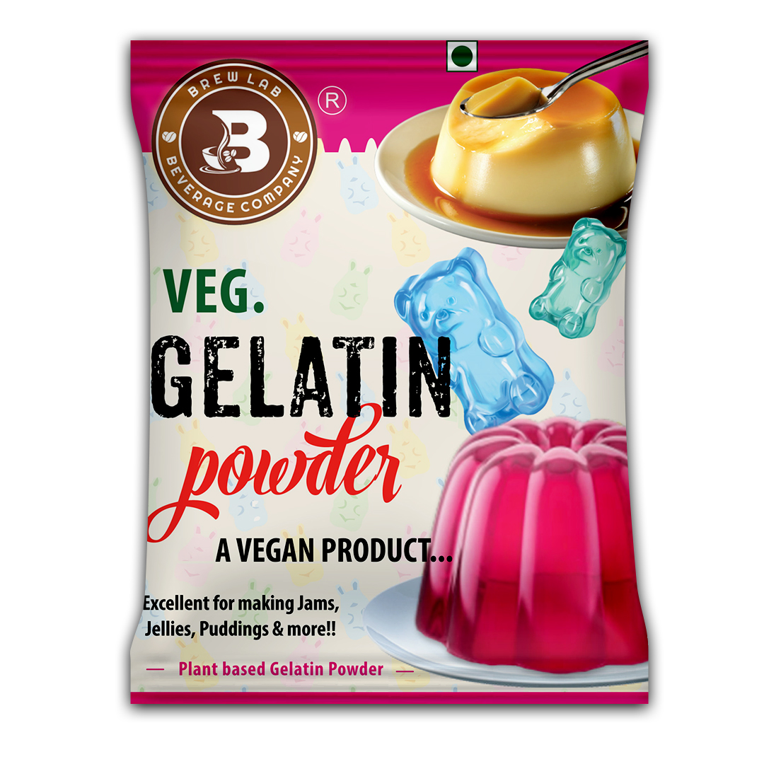 Brew Lab Veg Gelatin Powder | A Vegan Product | Perfect for Making Jelly Gelatin Powder(100GM)