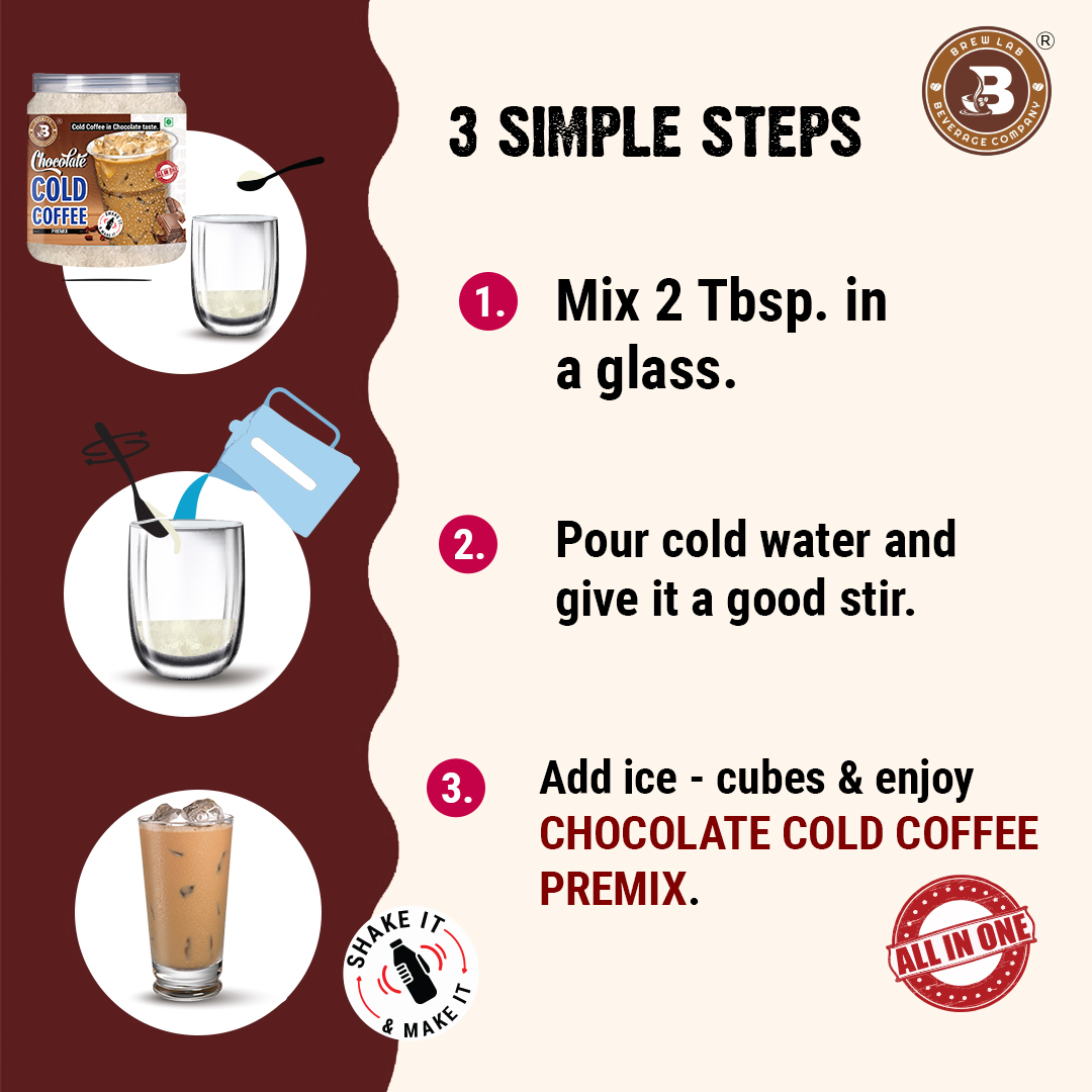 Brew Lab Chocolate Cold Coffee Premix 100 gm | Cold Coffee in Chocolate Flavor Instant Drink Mix Instant Coffee (100 g, Chocolate Flavoured)