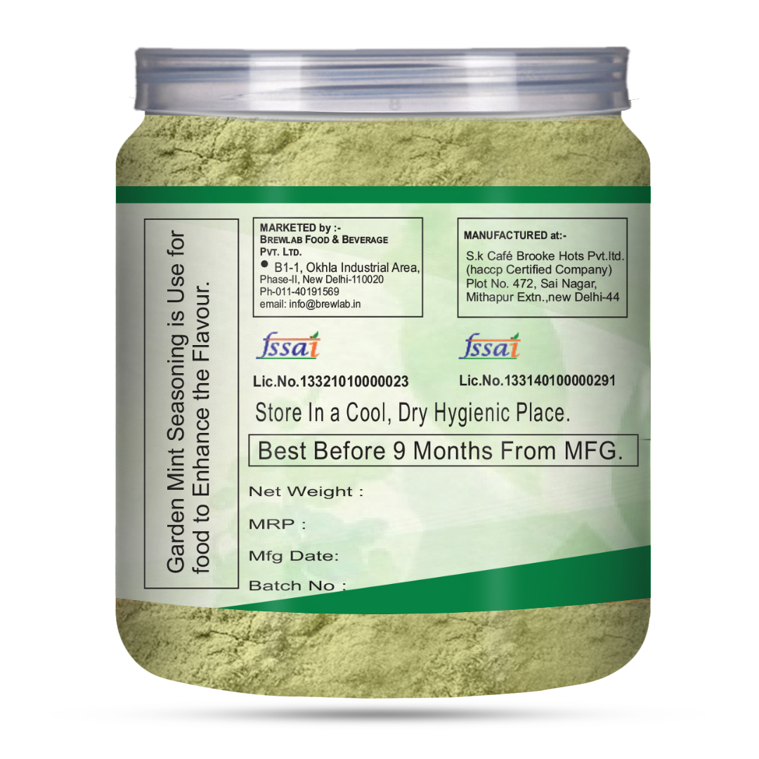 Brew Lab Garden Mint Seasoning | Use for Grilling, Cooking - Dry Marinade, Salad (100 g)