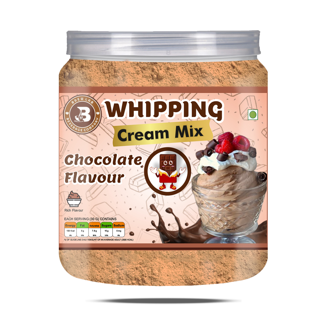 Brew Lab Chocolate Flavour Whipping Cream Mix Easy To Use Cake Decoration Powder Mix Topping (100 g, Chocolate)