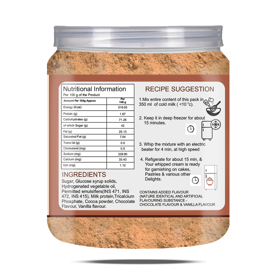 Brew Lab Chocolate Flavour Whipping Cream Mix Easy To Use Cake Decoration Powder Mix Topping (100 g, Chocolate)