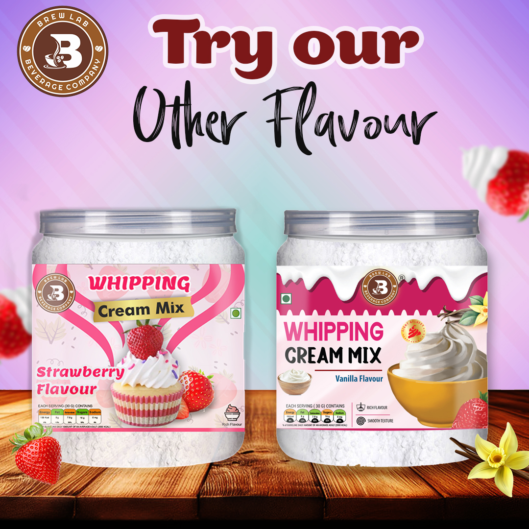 Brew Lab Chocolate Flavour Whipping Cream Mix Easy To Use Cake Decoration Powder Mix Topping (100 g, Chocolate)