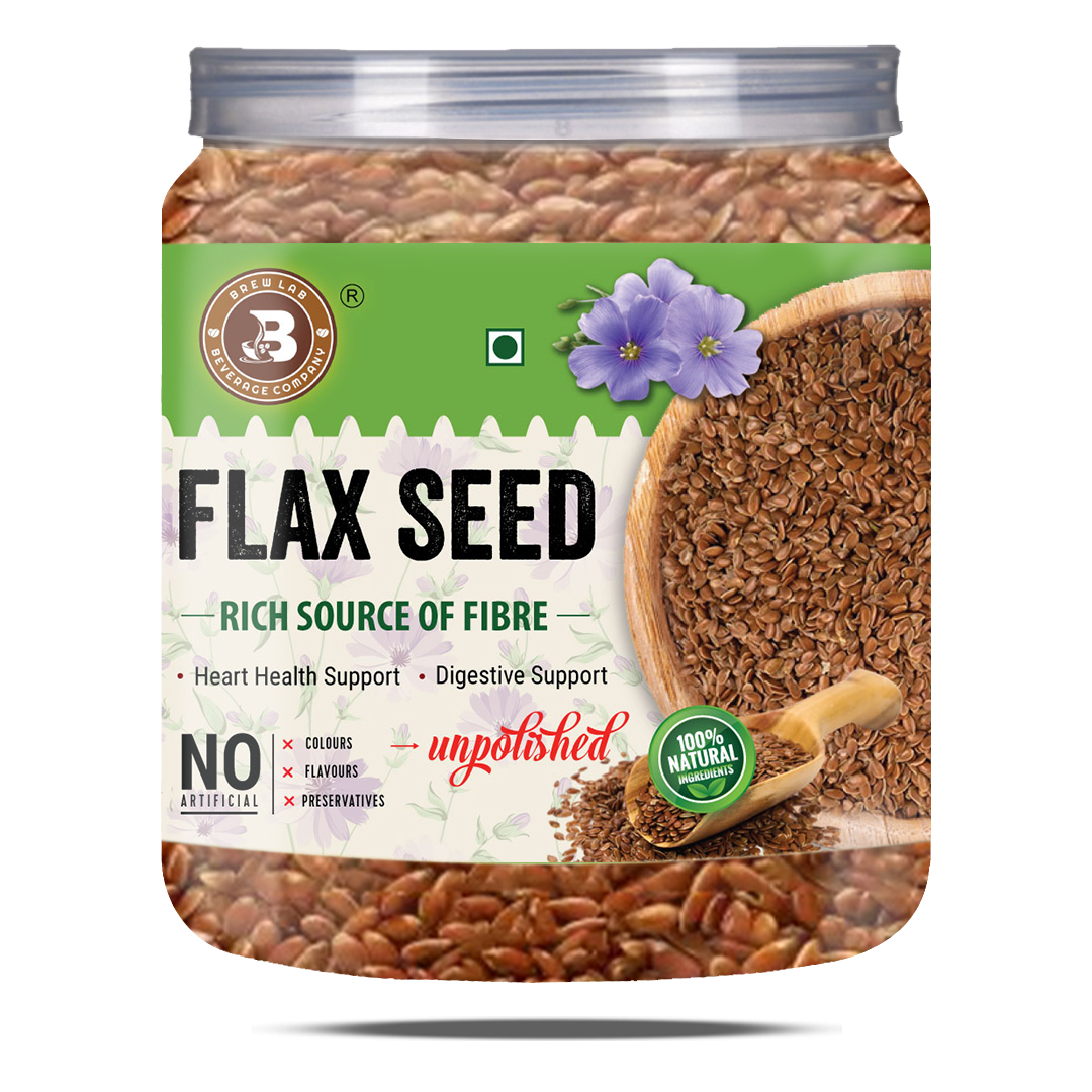 Brew Lab Unpolished Flax Seed | Alsi Seed Rich Source Of Fibre | Good For Heart | Brown Flax Seeds (100 g)