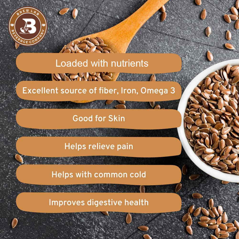 Brew Lab Unpolished Flax Seed | Alsi Seed Rich Source Of Fibre | Good For Heart | Brown Flax Seeds (100 g)