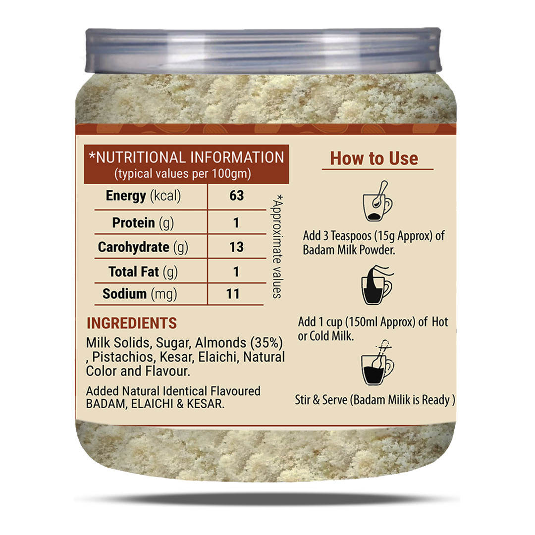Brew Lab Instant Nutritious Low Sugar Badam Milk Powder with Kesar and ...