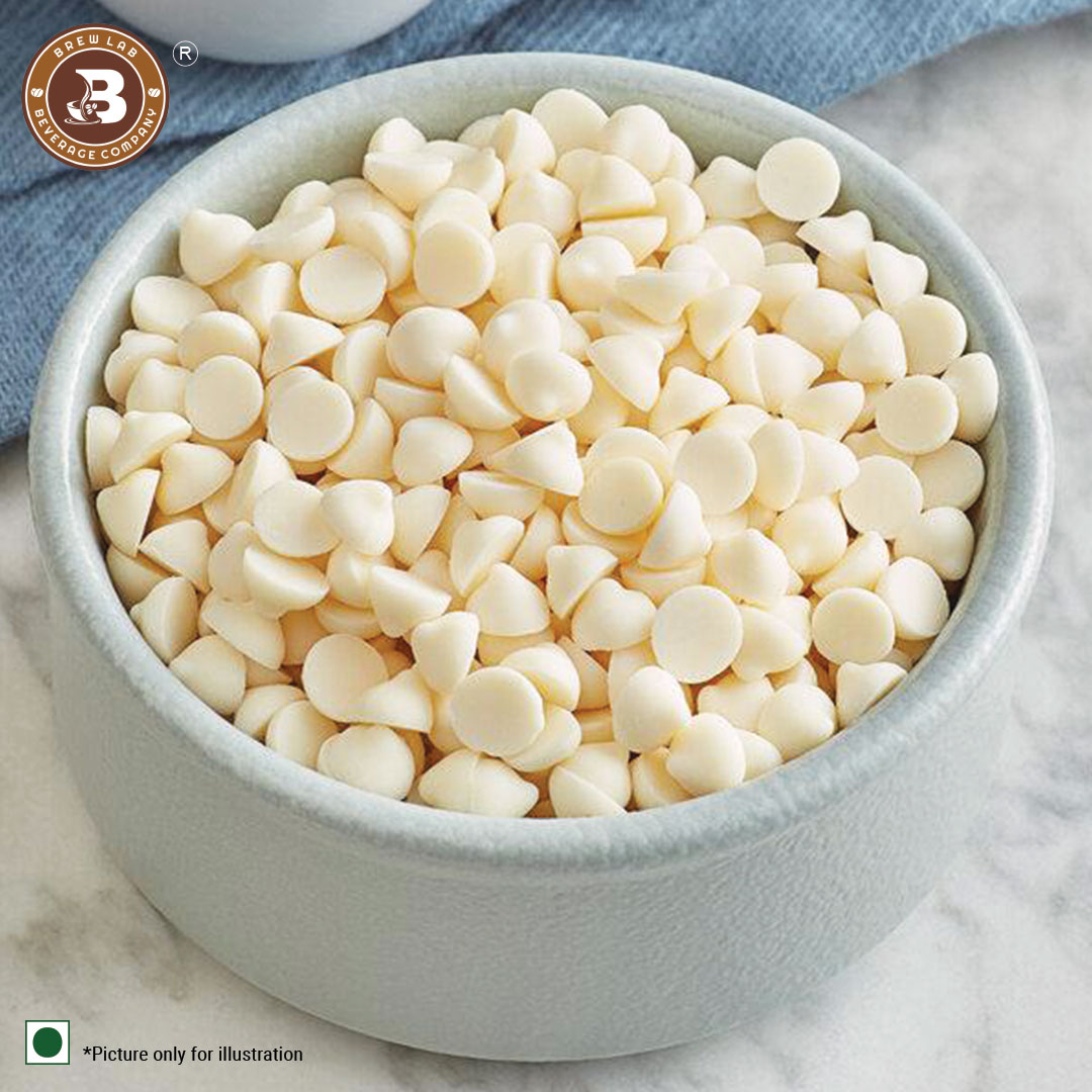 Brew Lab Pure White Chocolate Chips for Cake toppings Cooking & Baking Chips for Cakes, Cookies, Brownies, Muffins, Pancakes | Decoration & Baking | 250 gm