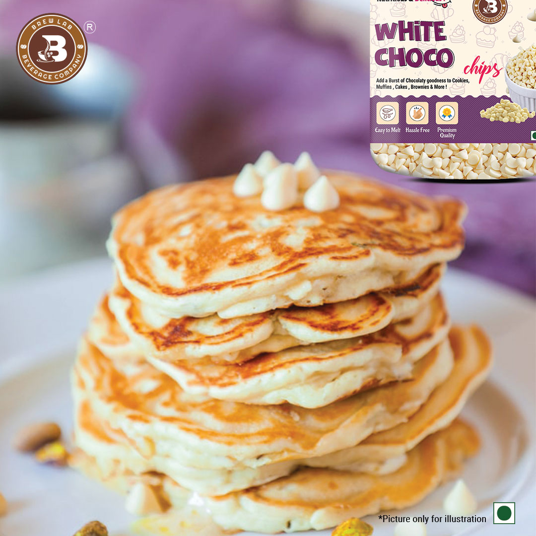 Brew Lab Pure White Chocolate Chips for Cake toppings Cooking & Baking Chips for Cakes, Cookies, Brownies, Muffins, Pancakes | Decoration & Baking | 250 gm