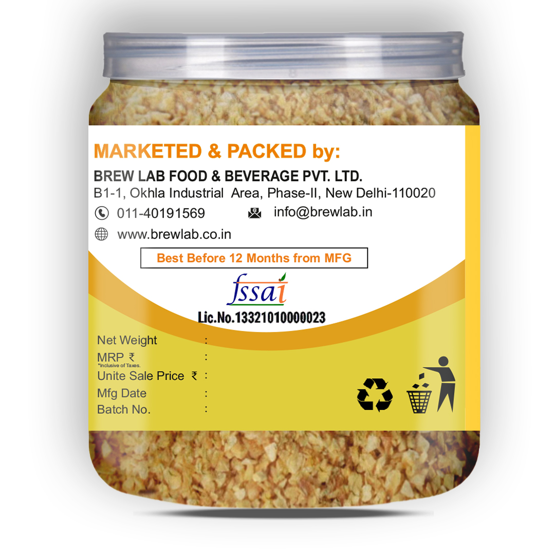 Brew Lab Dehydrated Garlic Granules Chopped Garlic Versatile & Strong Flavor Dried Lehsun (100 g)