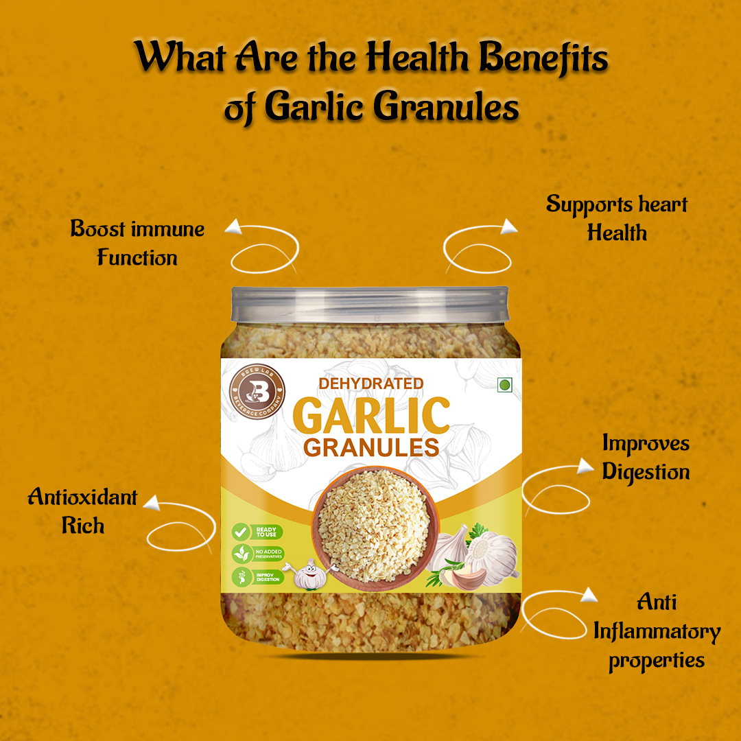 Brew Lab Dehydrated Garlic Granules Chopped Garlic Versatile & Strong Flavor Dried Lehsun (100 g)