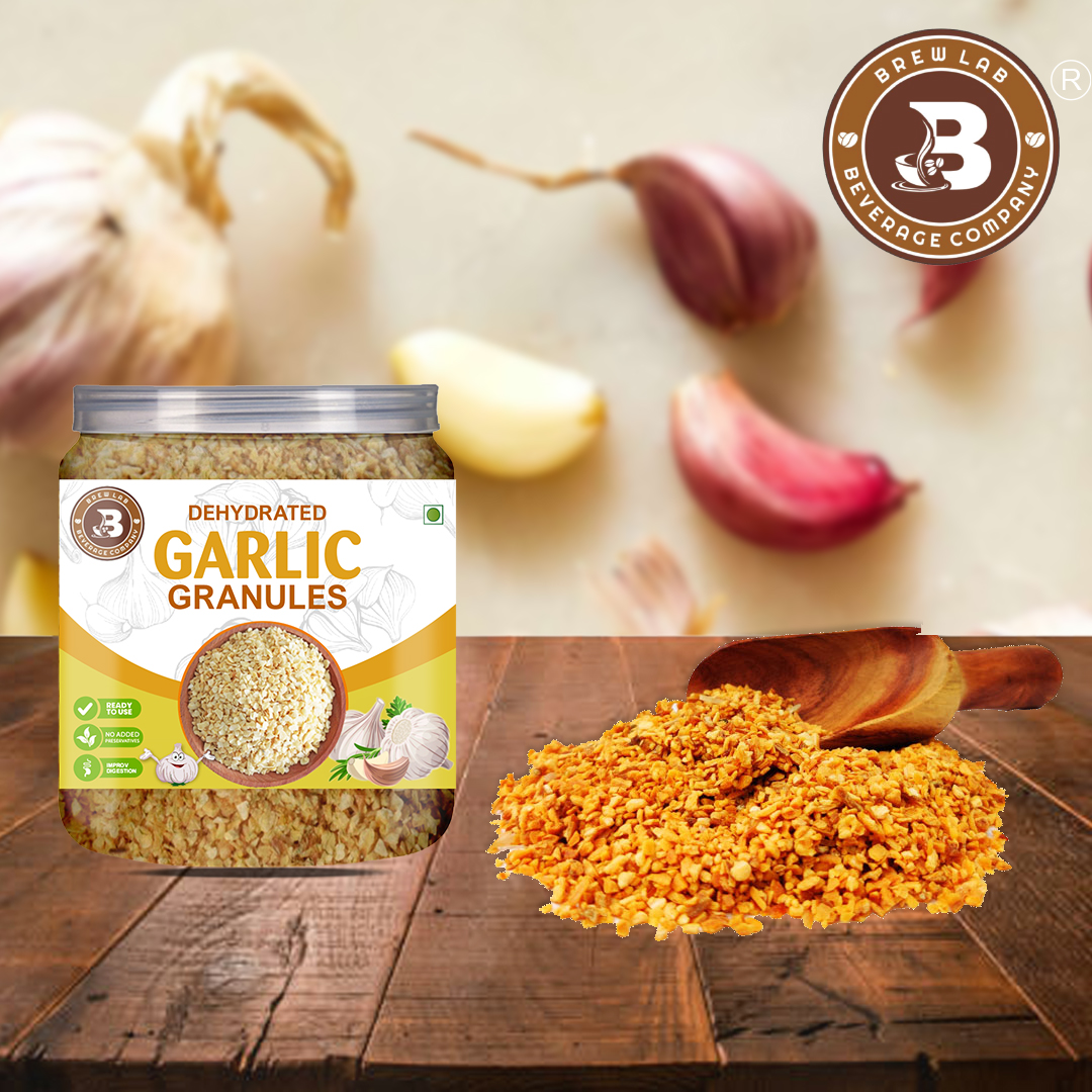 Brew Lab Dehydrated Garlic Granules Chopped Garlic Versatile & Strong Flavor Dried Lehsun (100 g)