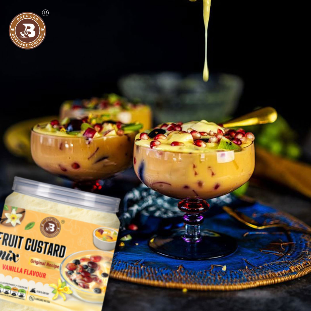 Brew Lab Fruit Custard Mix Vanilla Flavor | Rich Creamy Flavor | Good Source of Energy | 100 g