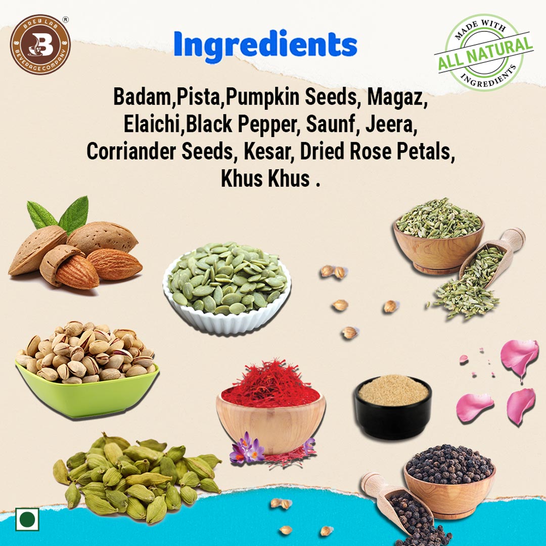 Brew Lab Sugar Free Vegan Dry Fruit Masala Milk | Plant Based & Lactose Free Milk Powder | (100 g)