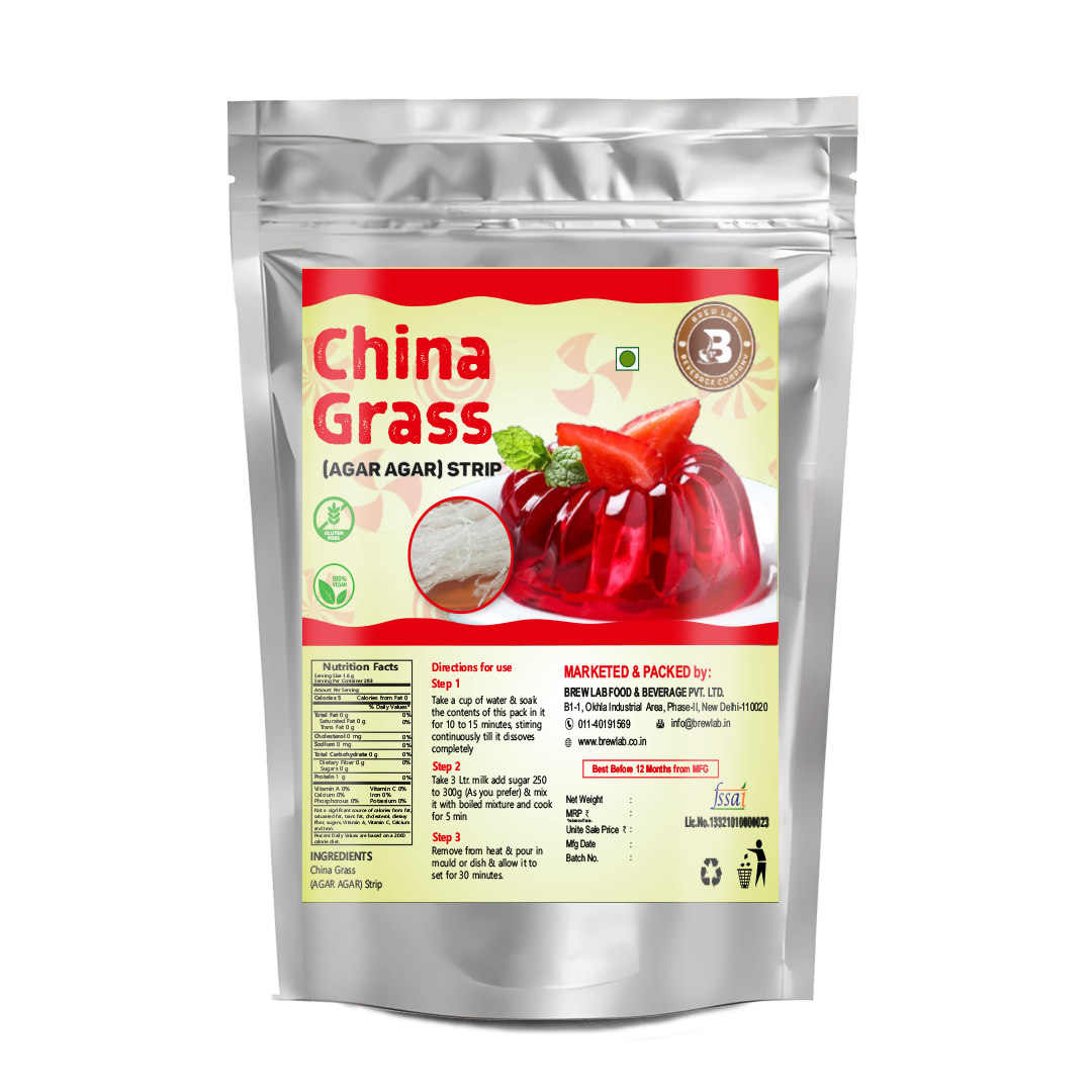 Brew Lab China Grass Strips | Plant Based Quick & Easy To Prepare | 30 gm Agar Agar Strips