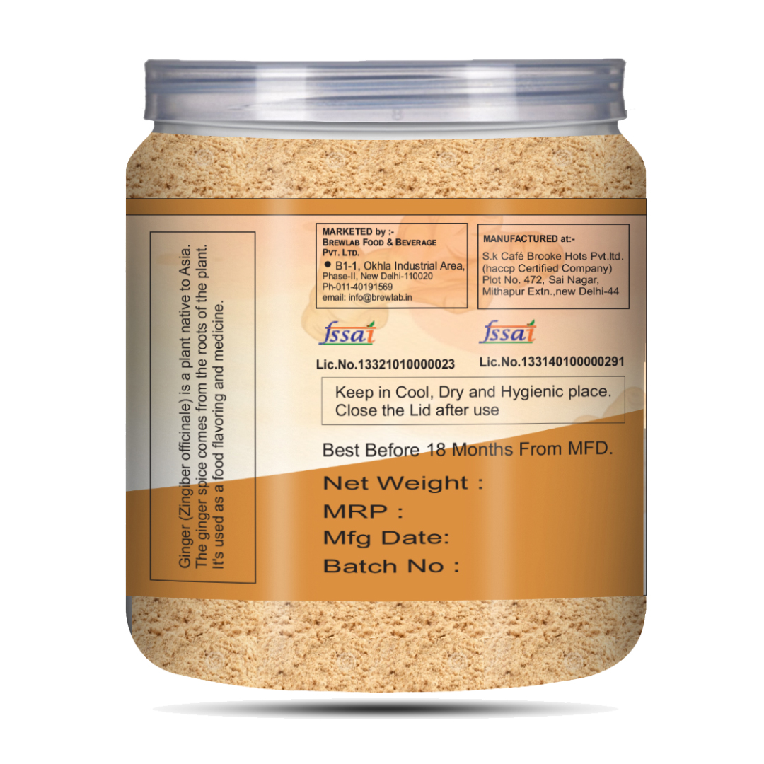 Brew Lab 100% Natural Dry Ginger Powder | Adrak Masala | Sunth Powder | No Preservatives Added | For Cooking, Baking, Tea & Marinades-50 gm