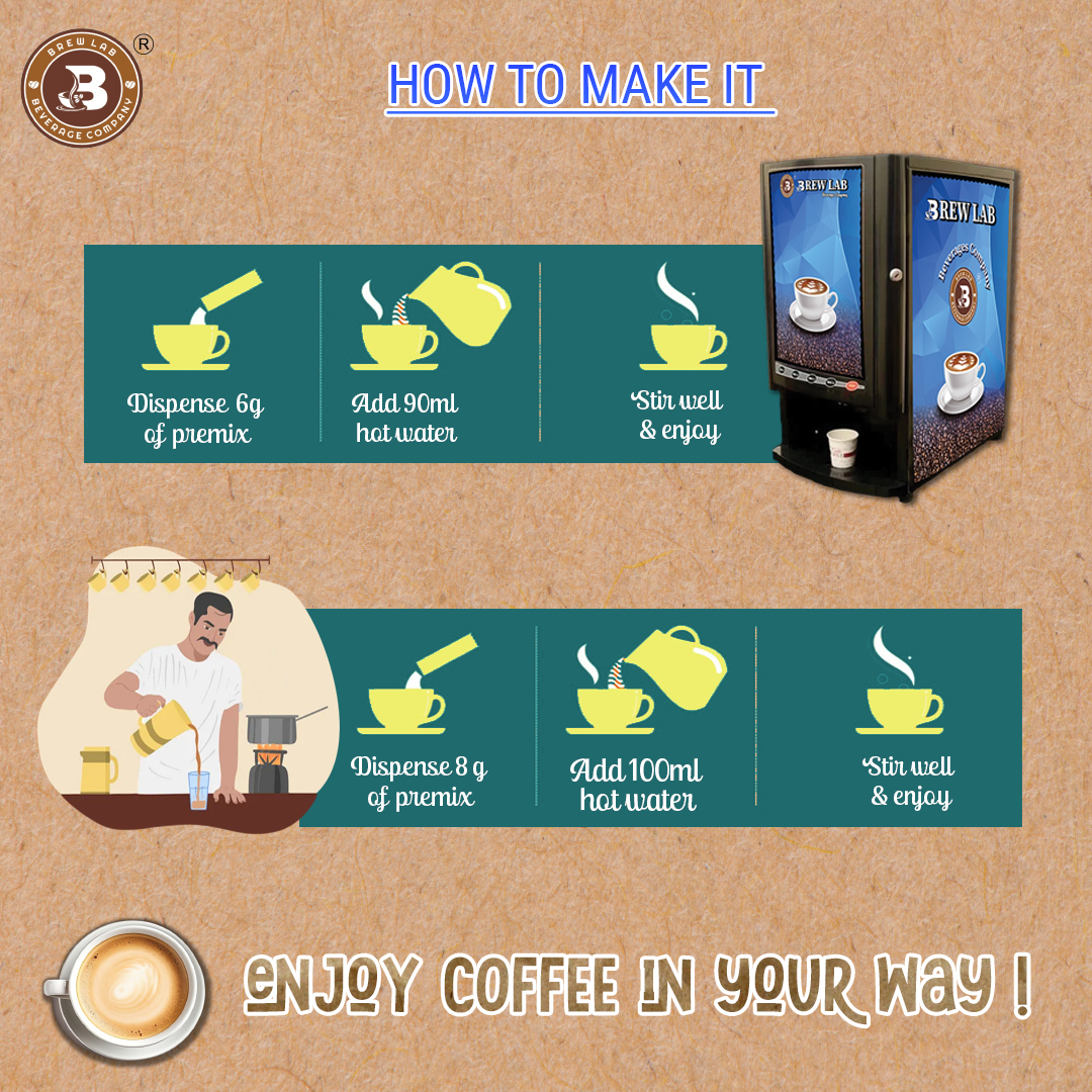 Brew Lab Instant Coffee Premix No Sugar | Manage Blood Sugar Suitable For Vending Machine Instant Coffee (100 g, Pure Flavoured)