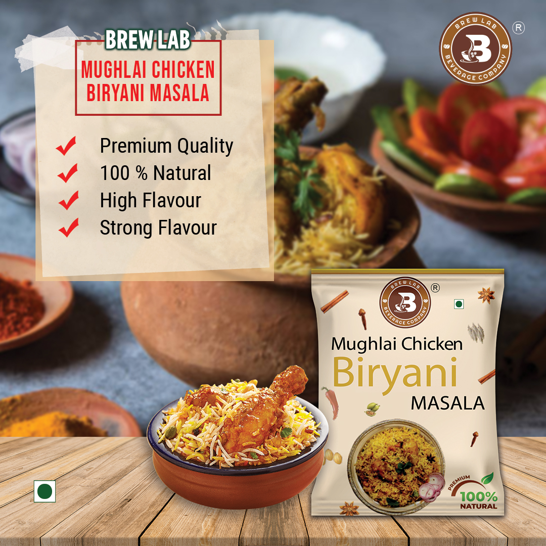 Brew Lab Mughlai Chicken Biryani Masala| Spice Mix | For Delicious & Flavorful Biryani (250GM)