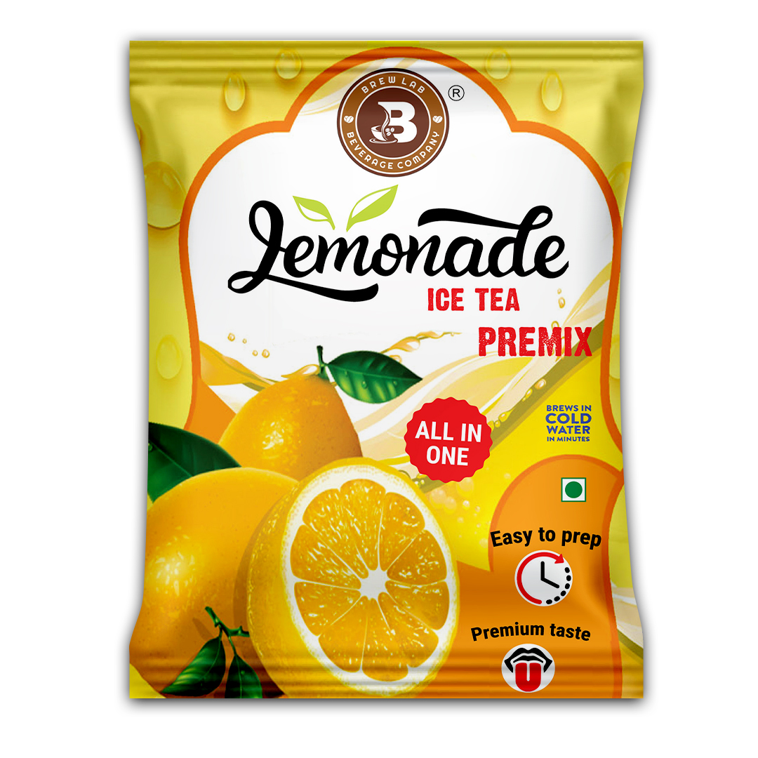 Brew Lab Lemonade Ice Tea Premix | Natural Lemon Flavor | Build Immunity & Digestion Lemon Iced Tea Plastic Bottle (100 g)