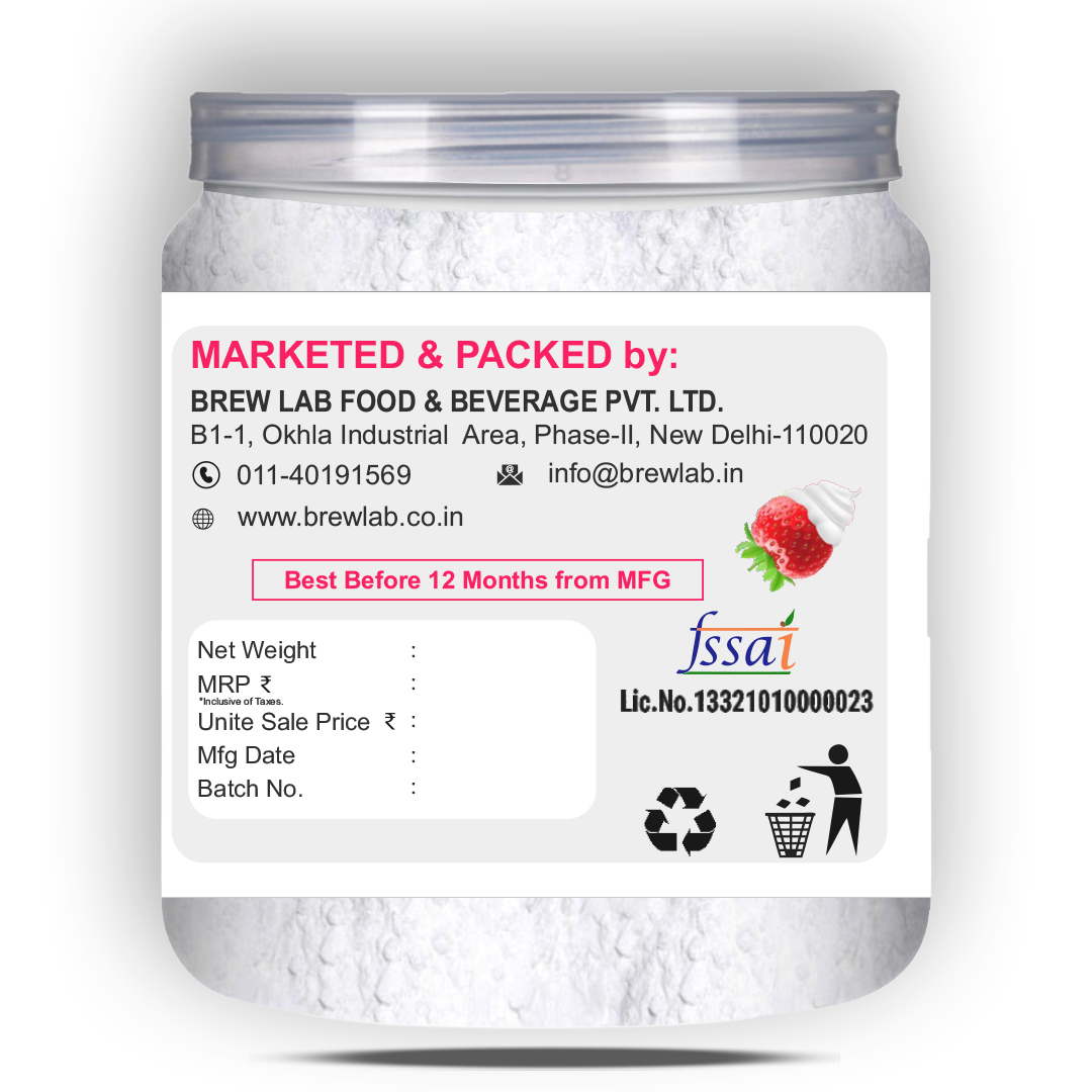 Brew Lab Whipping Cream Powder Mix Strawberry Flavour Perfect For Cake, Dessert, & More Topping (100 g, Strawberry)