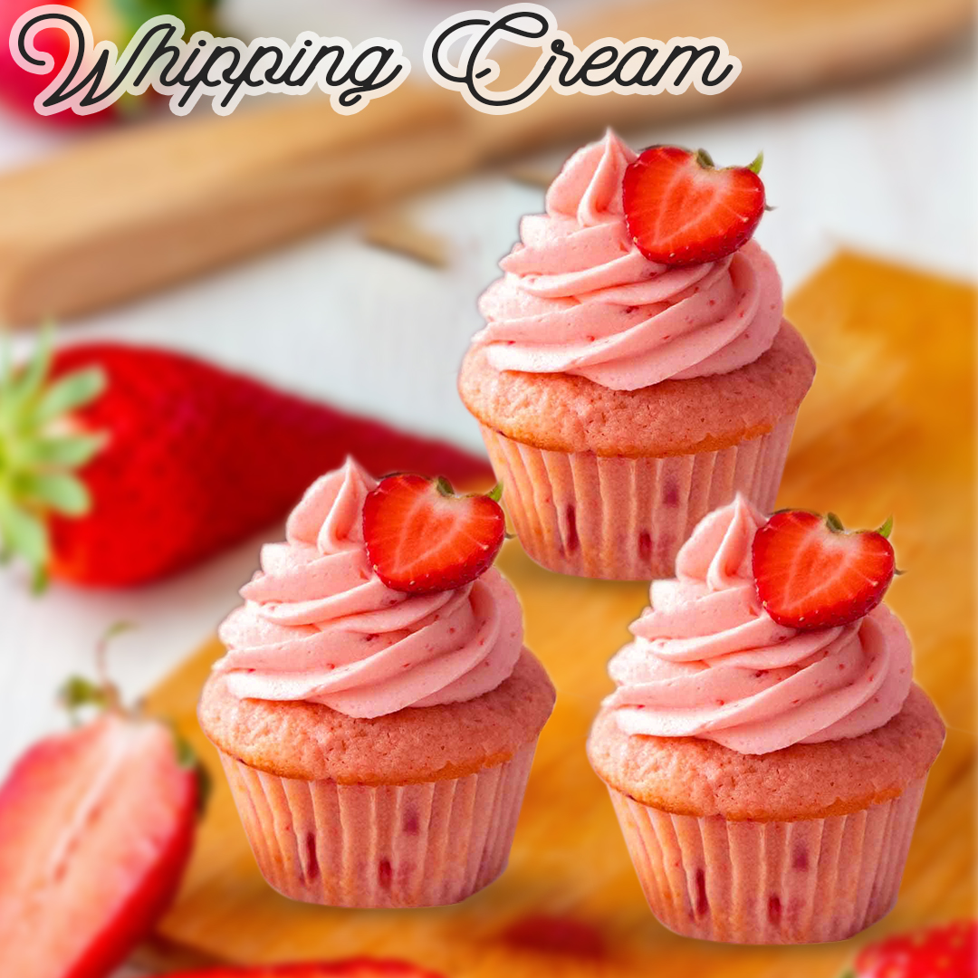Brew Lab Whipping Cream Powder Mix Strawberry Flavour Perfect For Cake, Dessert, & More Topping (100 g, Strawberry)