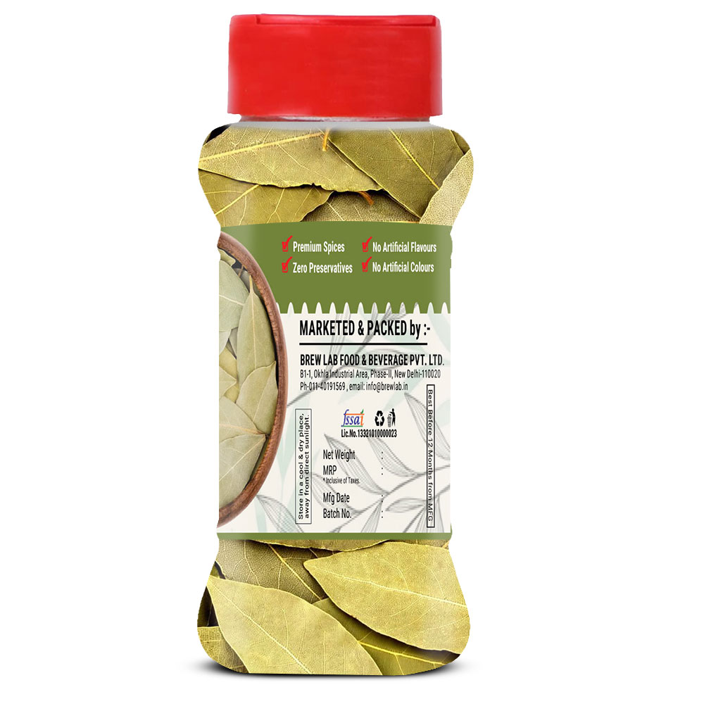 Brew Lab 100% Fresh & Natural Supreme Quality Tej Patta Leaf Whole Dried Bay Leaves Spices (100 grams)