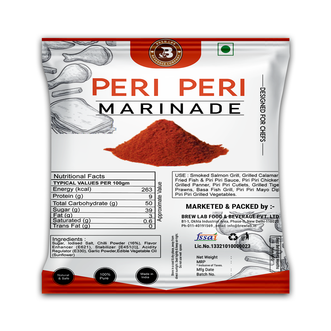 Brew Lab Flavorful Piri Piri Marinade for Tandoori Paneer Tikka | Peri Peri Chicken | Fried Fish | Grilled Tiger Prawns | Smoked Salmon Grill | Fish Grill-100gm