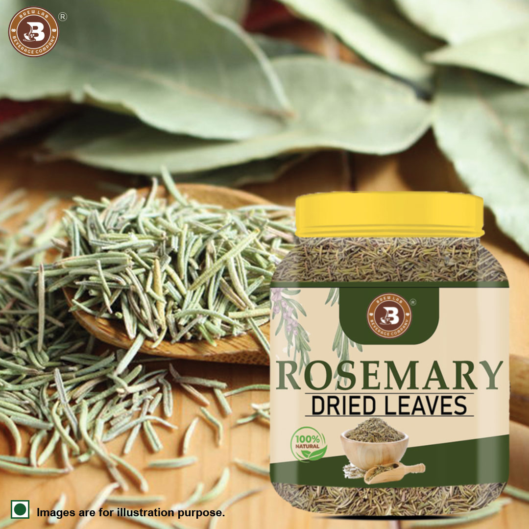 Brew Lab Dried Rosemary (Rujamari) Leaf 100 g | Rich In Antioxidants' & Anti-Inflammatory | Boost Immune & Improves Blood Circulation | For Food,Skin Glow,Hair | 100% Natural & Organically Grown-100 gm