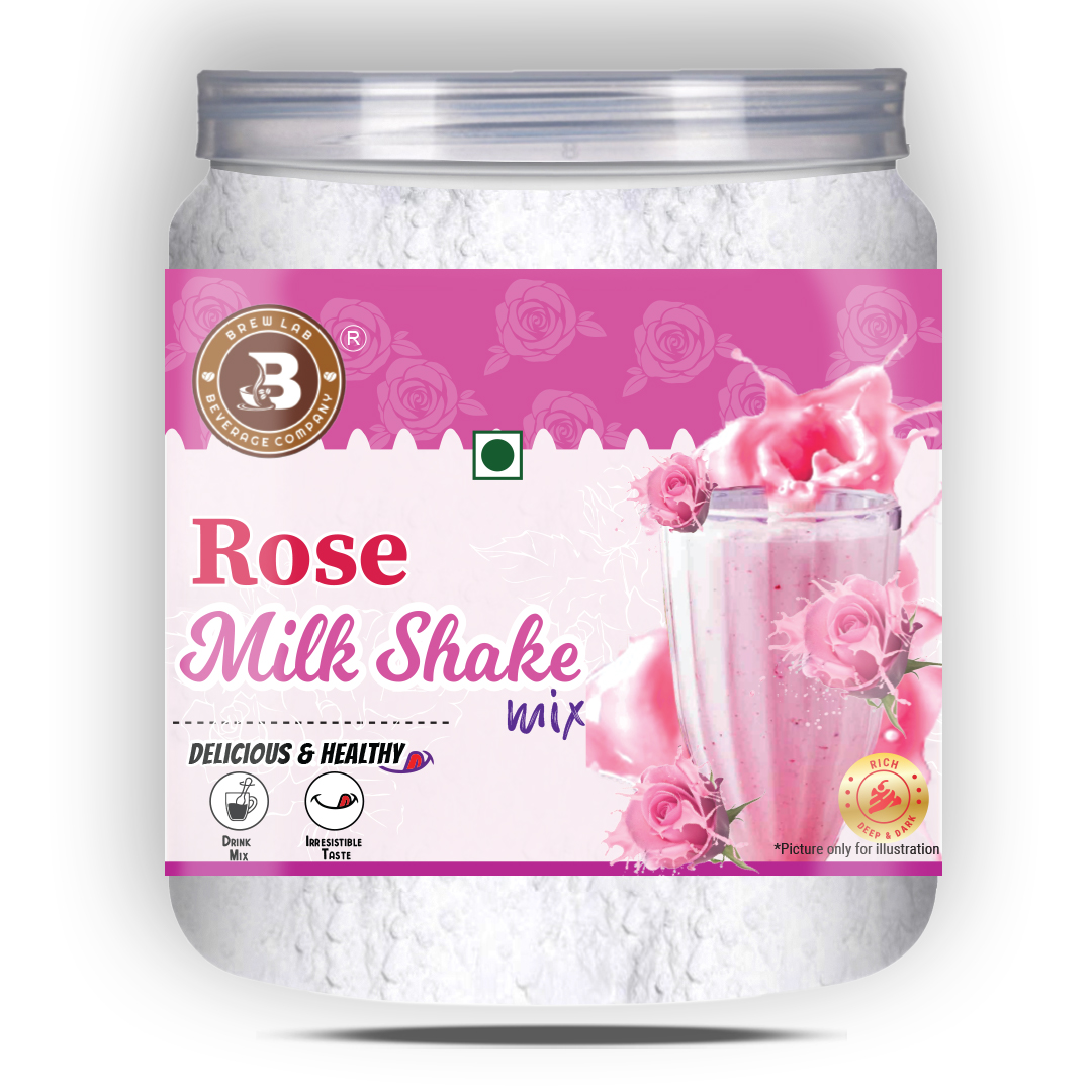 Brew Lab Milkshake Mix Powder Rose Flavor Refreshing & Nutritious Instant Drink Mix 100 g