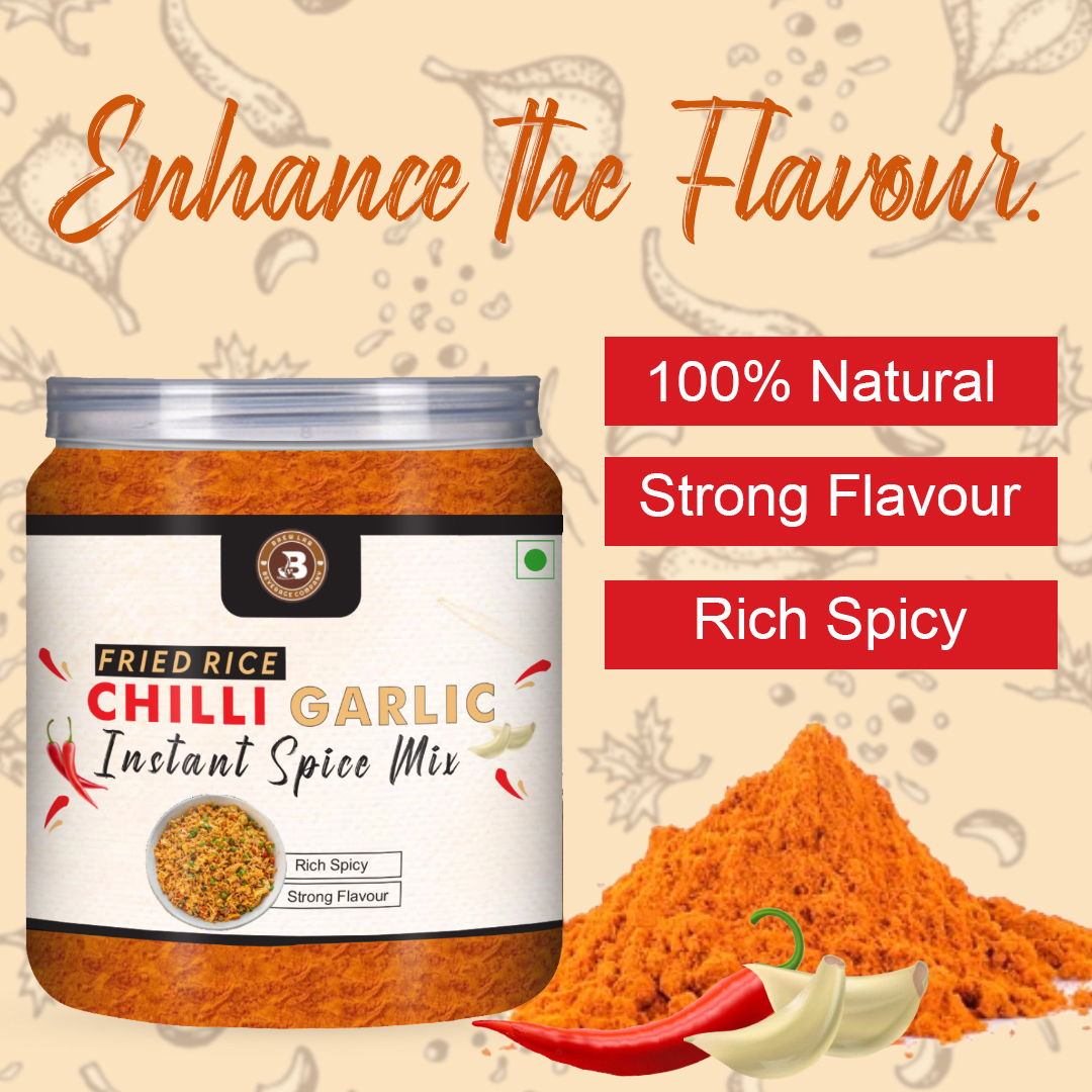 Brew Lab Chilli Garlic Fried Rice Easy to Cook Masala | Secret Recipe to Chinese food-250 gm