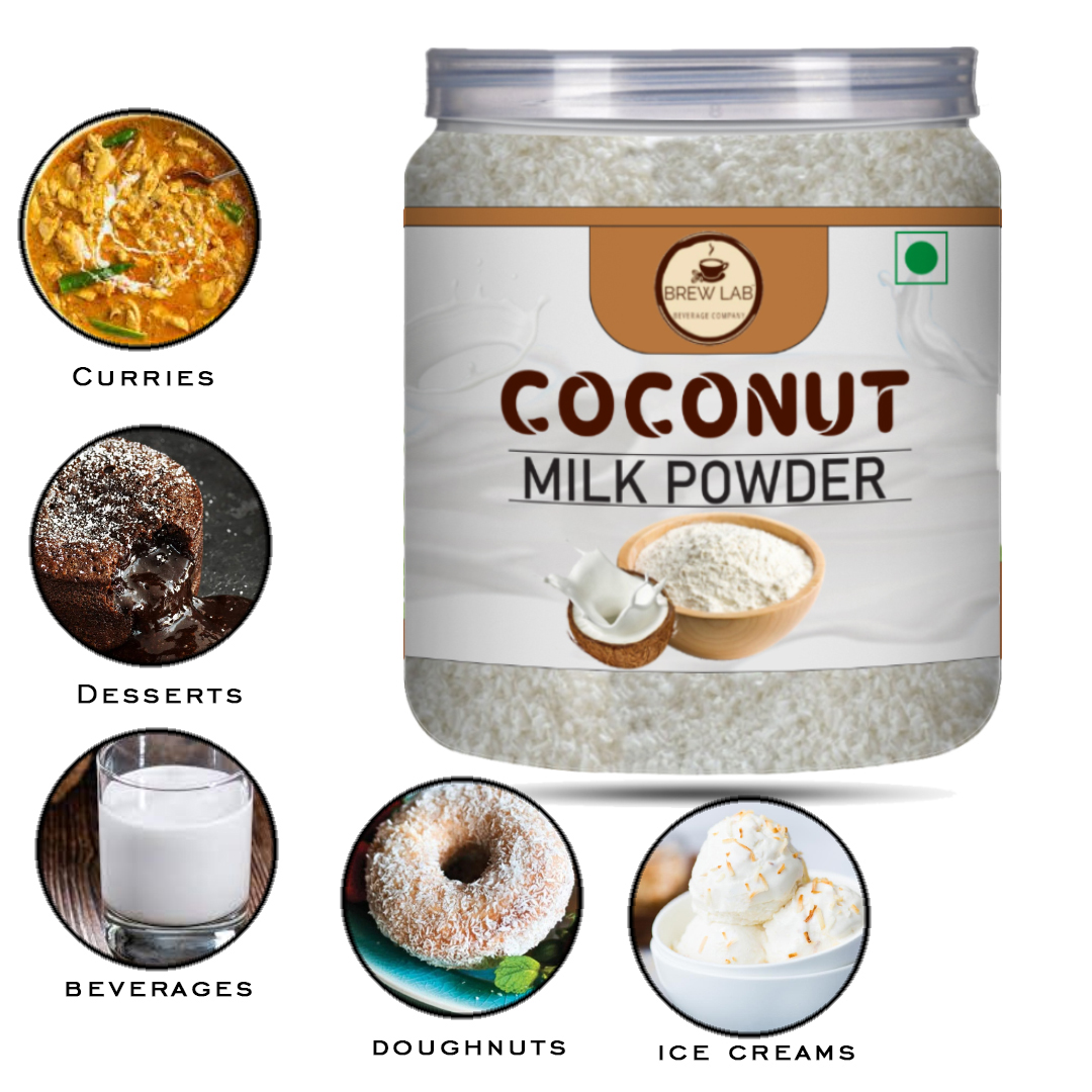 Brew Lab 100% Vegan and Gluten Free Instant Coconut Milk Powder For Cooking | Gravy Thickener | From Selected Indonesian Coconut