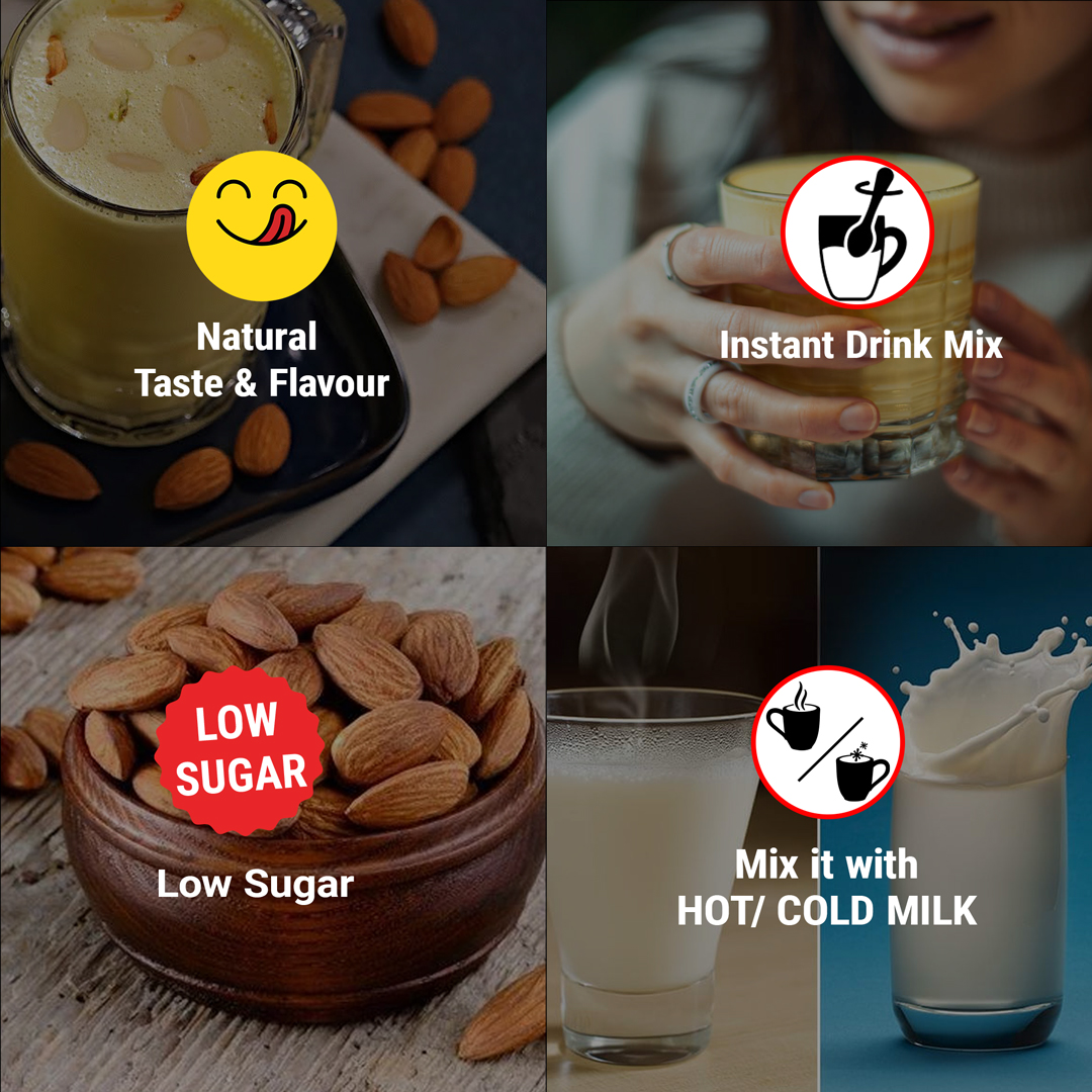 Brew Lab Masala Badam Mix Low Sugar | Real Bits Of Badam Mix It With Hot/Cold Milk | (100 g)