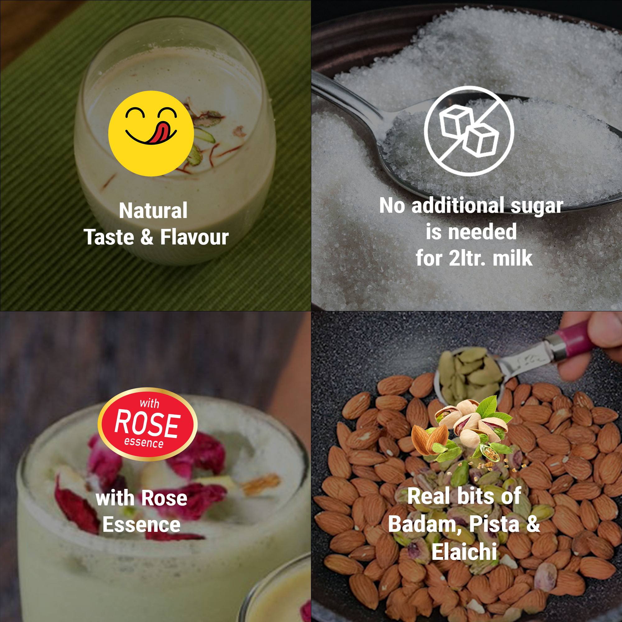Brew Lab Badam Pista Elaichi Milkshake Powder | Milk Perfect Partner With Rose Essence | 100 g