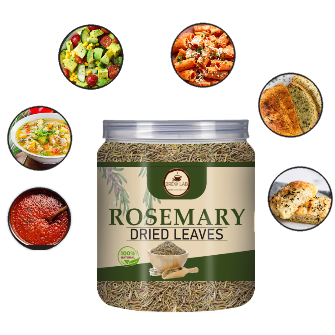 Brew Lab Dried Rosemary (Rujamari) Leaf 100 g | Rich In Antioxidants' & Anti-Inflammatory | Boost Immune & Improves Blood Circulation | For Food,Skin Glow,Hair | 100% Natural & Organically Grown-100 gm