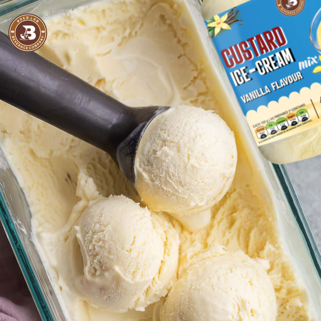 Brew Lab Custard Ice Cream Mix Vanilla | Tasty Vanilla Flavor | Quick To Prepare | 100 g