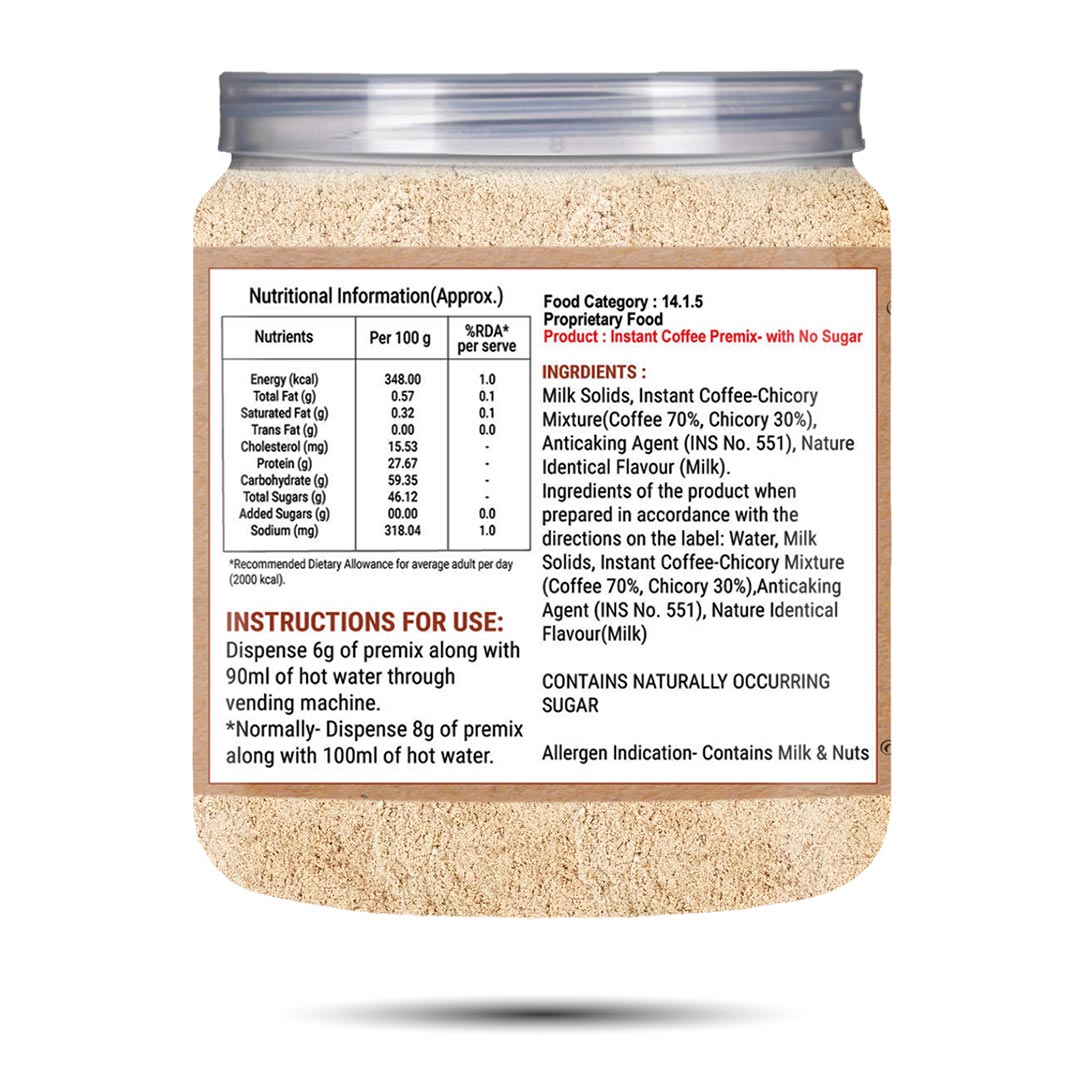 Brew Lab Instant Coffee Premix No Sugar | Manage Blood Sugar Suitable For Vending Machine Instant Coffee (100 g, Pure Flavoured)