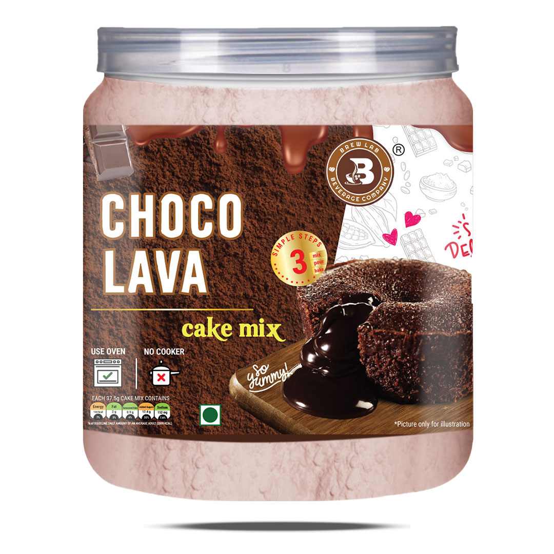 Brew Lab Choco Lava Cake Mix || Great Taste Instant Cake Mix Quick & Easy Preparation || Topping Powder-75 gm