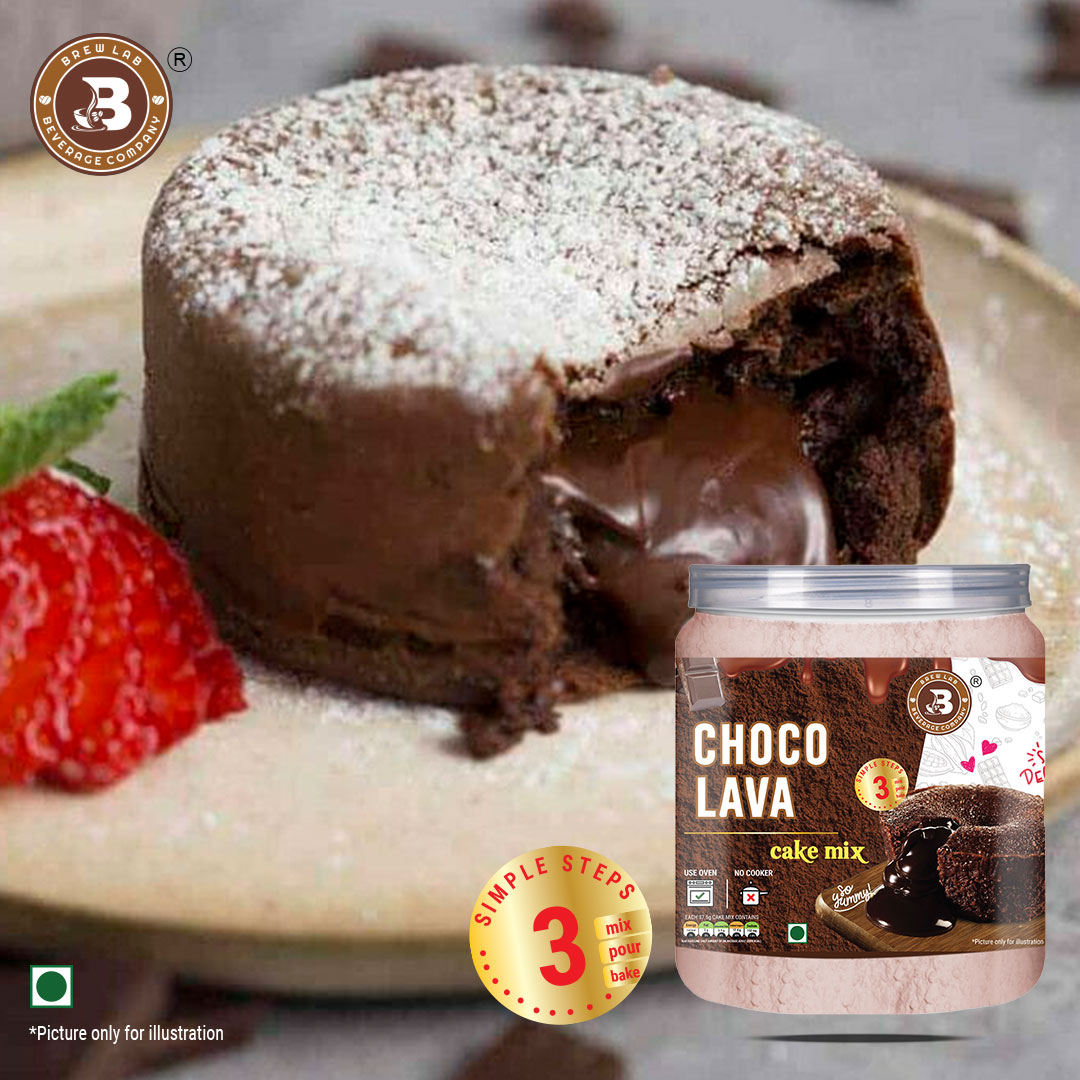 Brew Lab Choco Lava Cake Mix || Great Taste Instant Cake Mix Quick & Easy Preparation || Topping Powder-75 gm