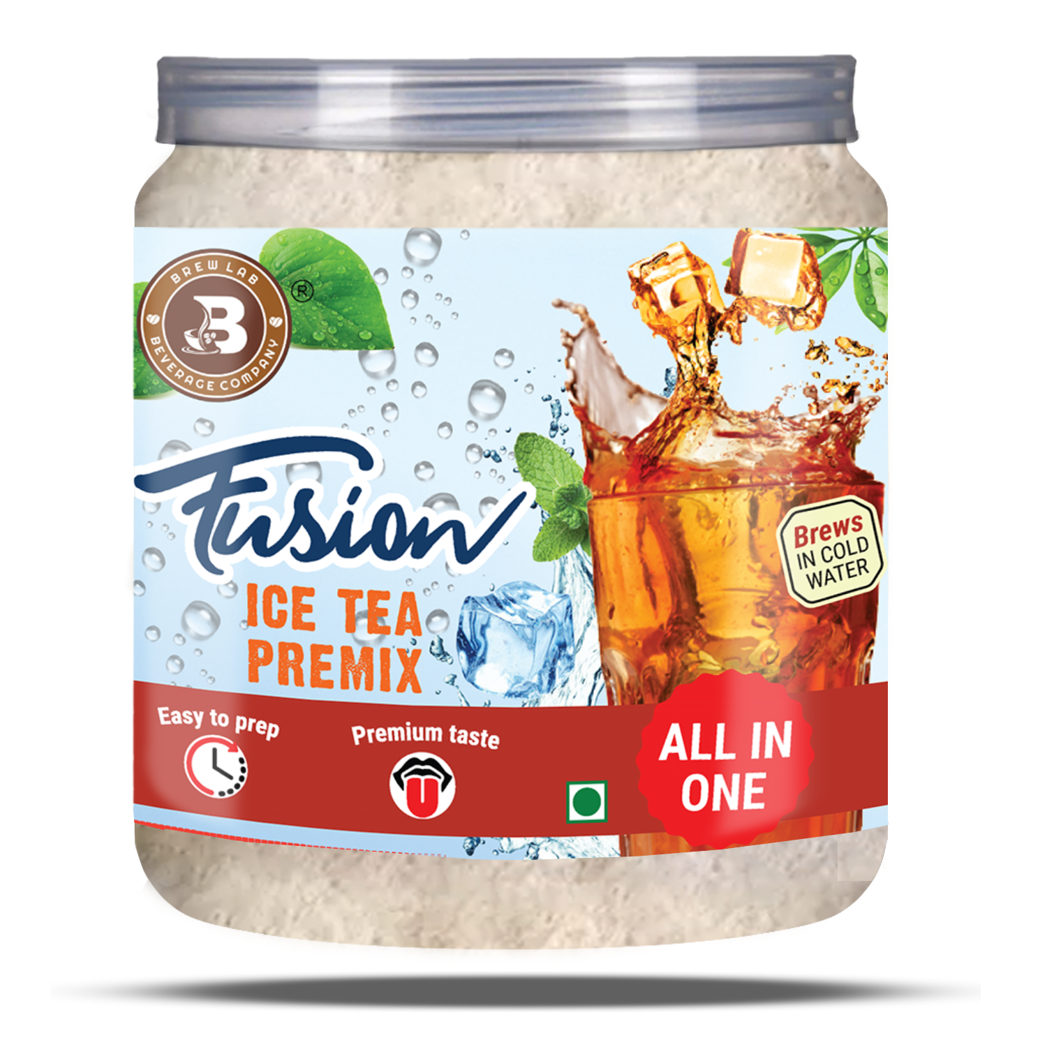 Brew Lab All In One Premium Taste Fusion Ice Tea Premix | Boost Your Antioxidants Iced Tea Plastic Bottle (100 g)