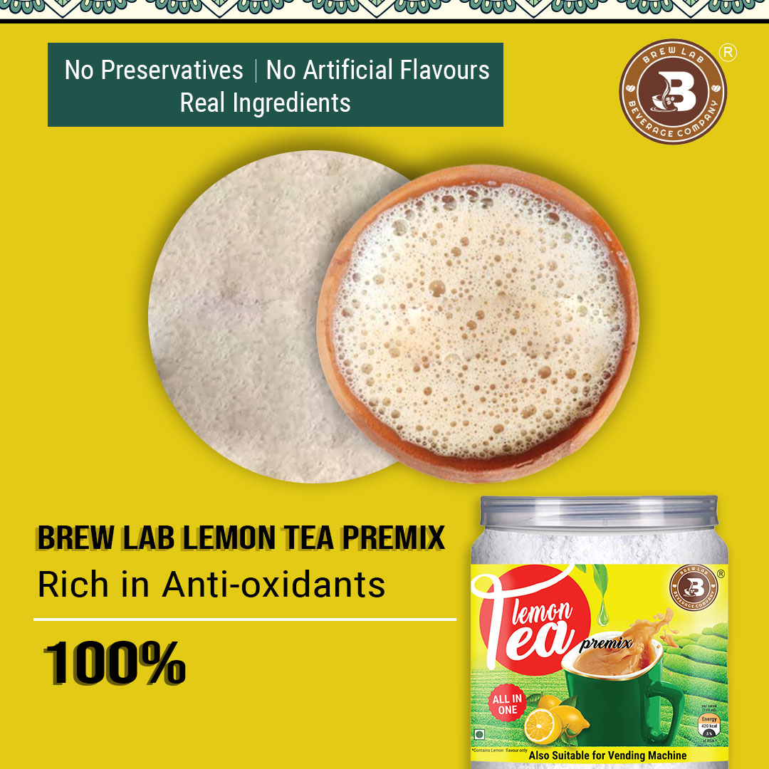 Brew Lab Lemon Tea Premix Also Suitable For Vending Machine Daily Dose Of Natural Goodnes Lemon Tea Plastic Bottle (100 g)
