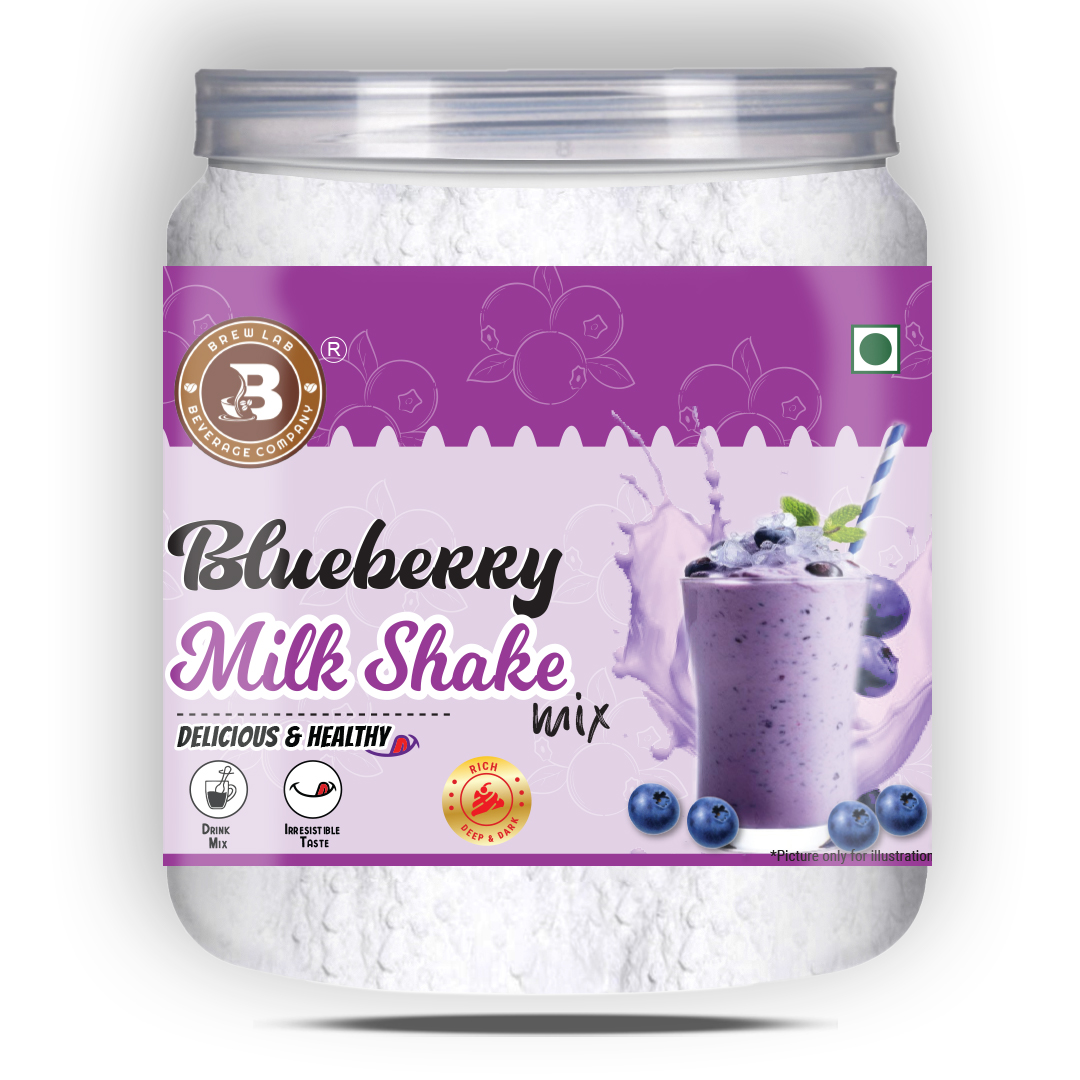 Brew Lab Blueberry Milkshake Mix | Instant Drink Mix Thicker, Milkier and Tastier | 100 g