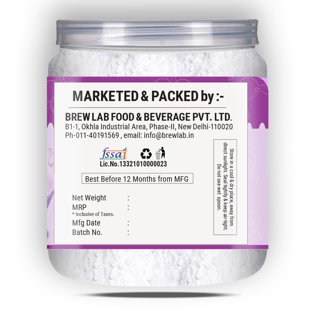 Brew Lab Blueberry Milkshake Mix | Instant Drink Mix Thicker, Milkier and Tastier | 100 g