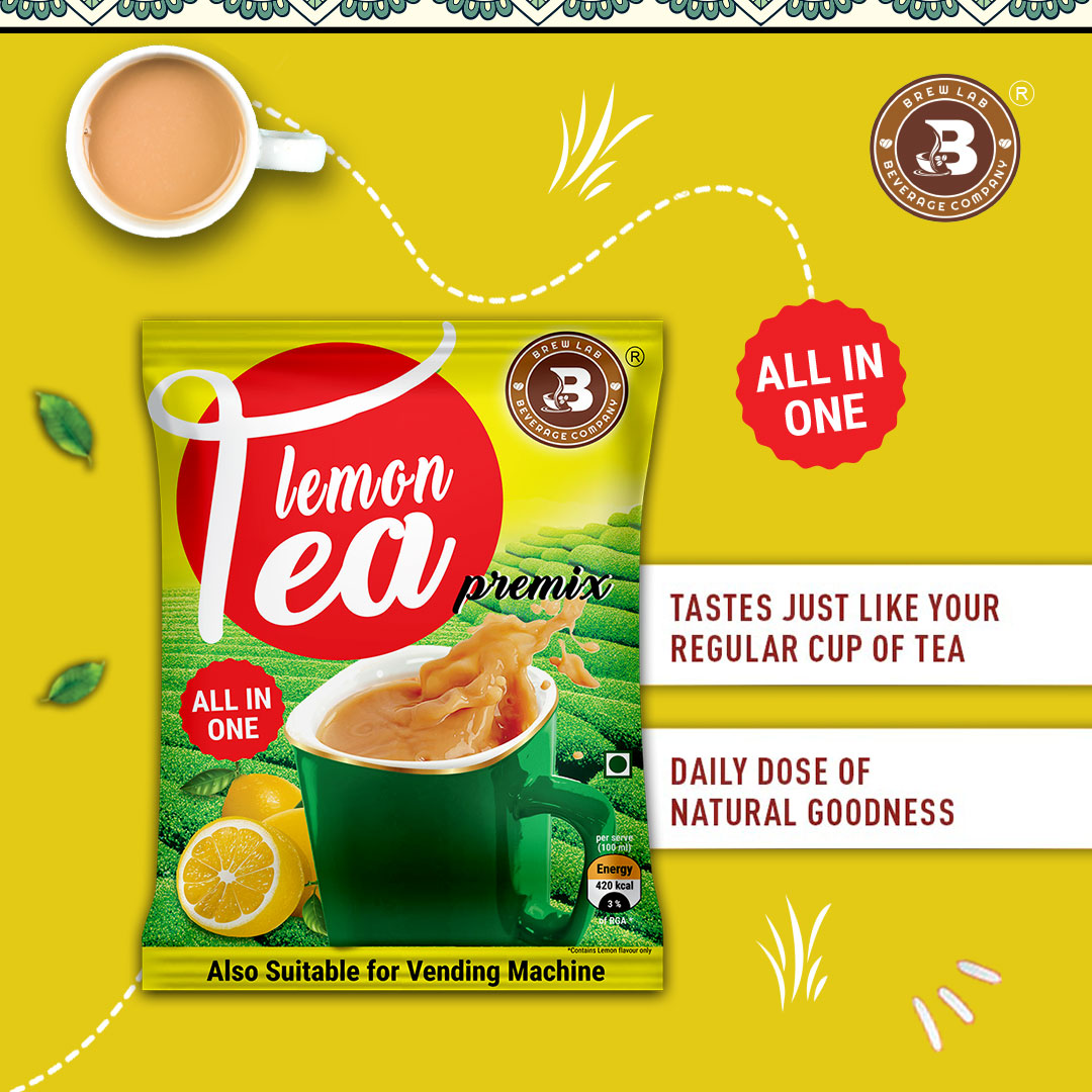Brew Lab Lemon Tea Premix Also Suitable For Vending Machine Daily Dose Of Natural Goodnes Lemon Tea Plastic Bottle (100 g)