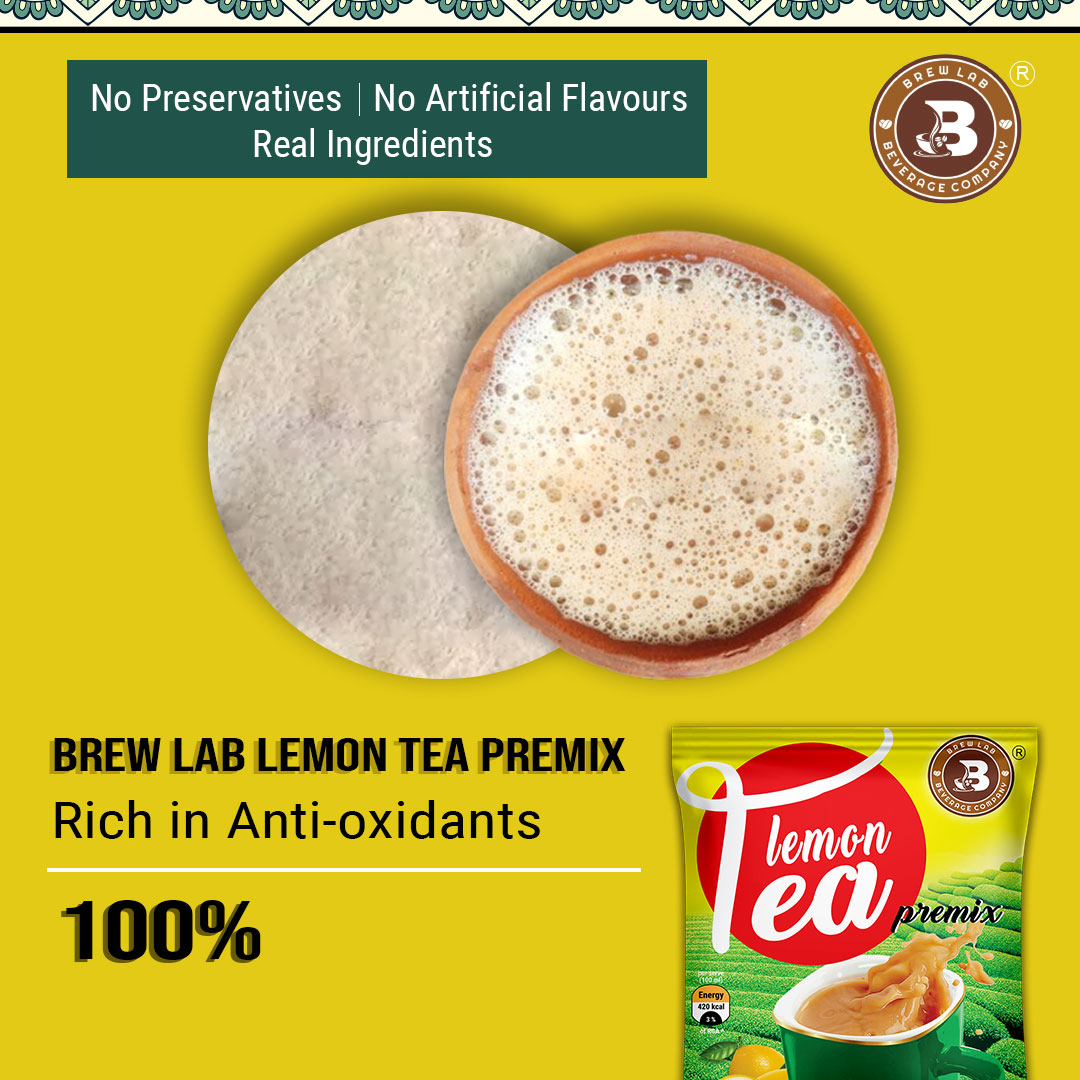 Brew Lab Lemon Tea Premix Also Suitable For Vending Machine Daily Dose Of Natural Goodnes Lemon Tea Plastic Bottle (100 g)