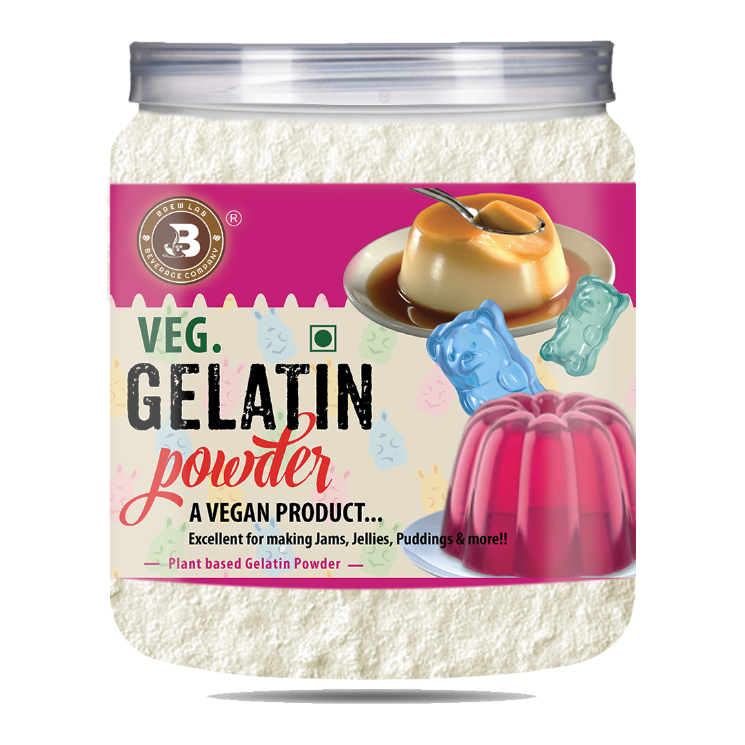 Brew Lab Veg Gelatin Powder | A Vegan Product | Perfect for Making Jelly Gelatin Powder(100GM)