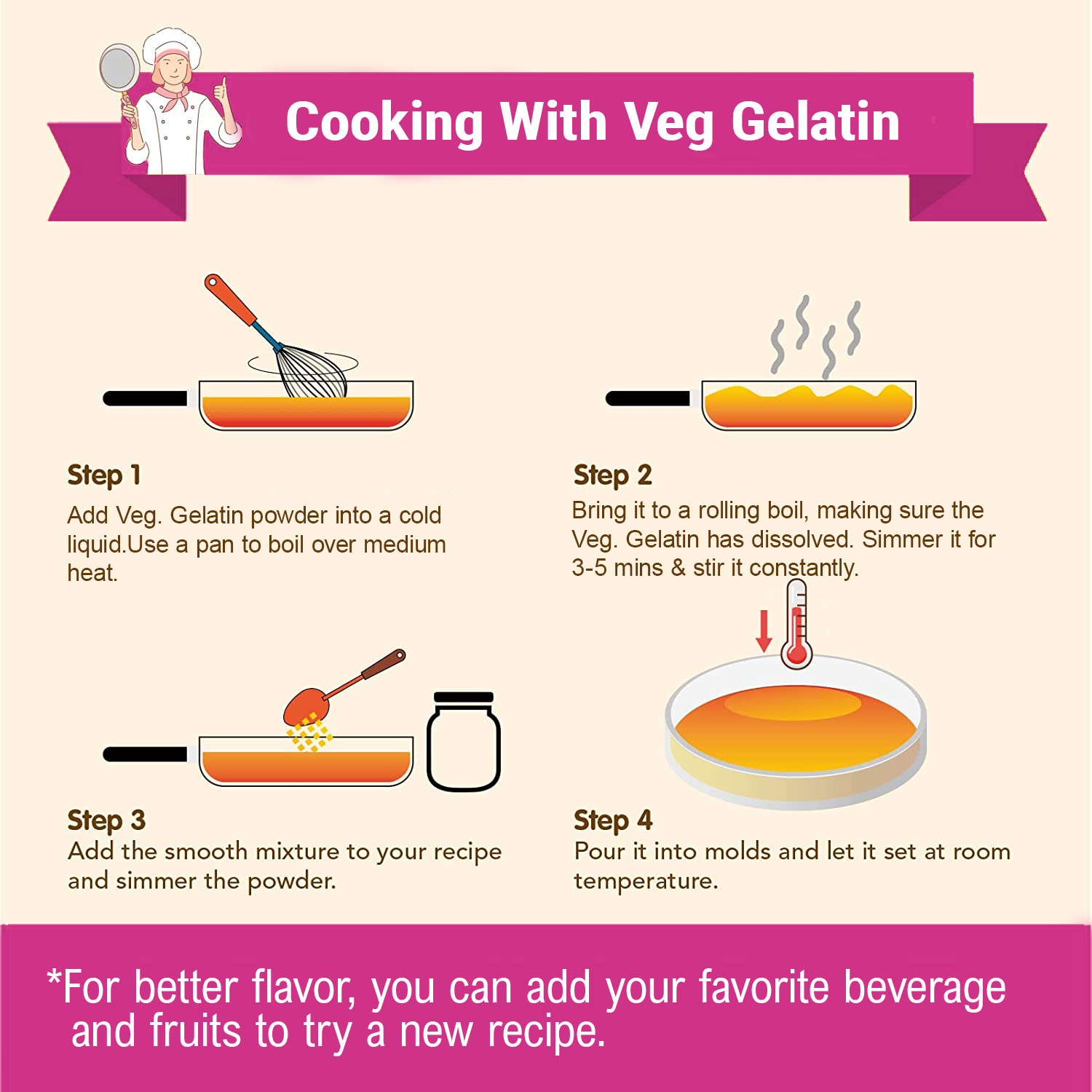 Brew Lab Veg Gelatin Powder | A Vegan Product | Perfect for Making Jelly Gelatin Powder(100GM)