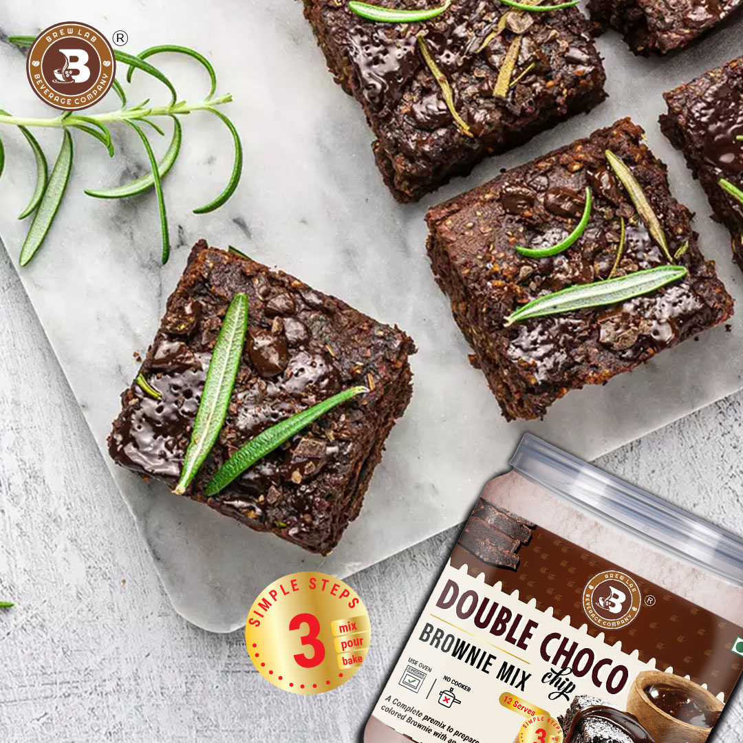 Brew Lab Brownie Mix | double Choco Chip Brownie Mix | (75gm)