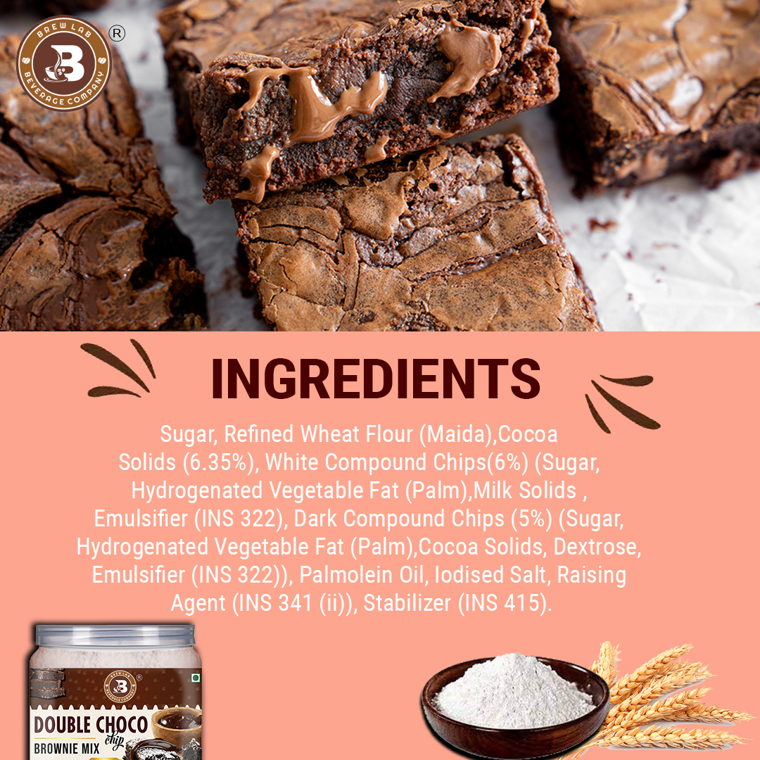 Brew Lab Brownie Mix | double Choco Chip Brownie Mix | (75gm)