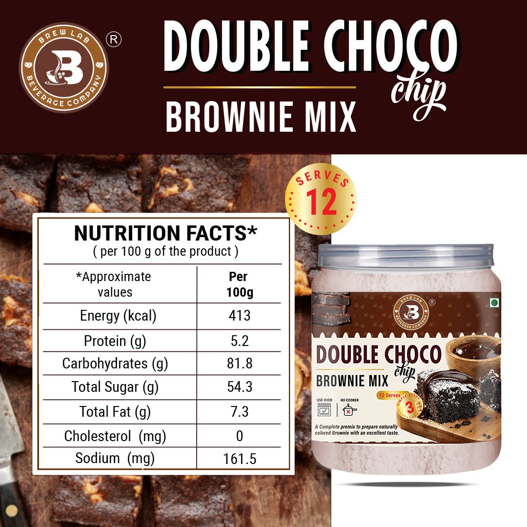 Brew Lab Brownie Mix | double Choco Chip Brownie Mix | (75gm)